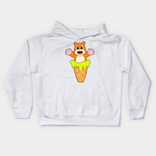 Hamster Waffle ice cream Kids Hoodie